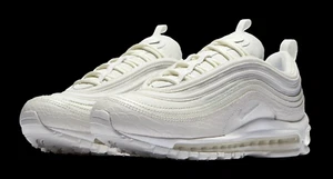 NIKE Air Max 97 Sneakers US7Y UK6 EU40 25cm Trainers Triple White Wolf Grey - Picture 1 of 21