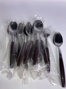 Vintage Hearthside Spoons HEL1 Faux Wood Stainless Japan NEW 14 PCS  - Picture 1 of 4