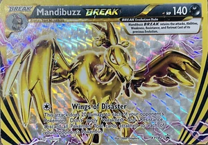 Pokemon Holo Gold Card with Case TCG Mandibuzz BREAK Promo XY182 Lightly Played - Picture 1 of 5