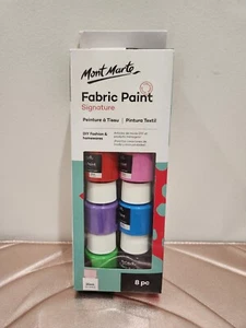 Mont Marte signature Fabric Paint Set 8 Colours x 20ml Tubs (PMHS0022) - Picture 1 of 2