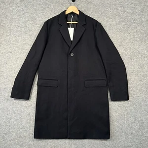 COS Mantel Herren Medium schwarz adrette Knopf Twill Smart Dress Kragen Jacke 40 - Bild 1 von 11