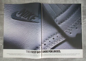 Zapatos de golf Nike vintage anuncios impresos originales de revista 1988 años 80 2 páginas - Imagen 1 de 4