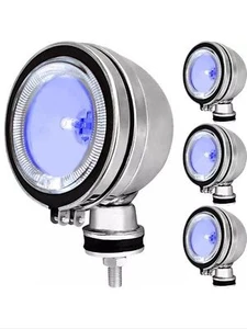 4X 6" BLUE H3 Angel Eye Halogen Spotlights Spot Fog Light For Car Van Truck Boat - Picture 1 of 1