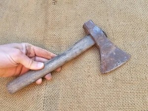 SMALL ANTIQUE VINTAGE HAND FORGED SPLITTING MAUL AXE CAMPING BUSHCRAFT HATCHET - Picture 1 of 10