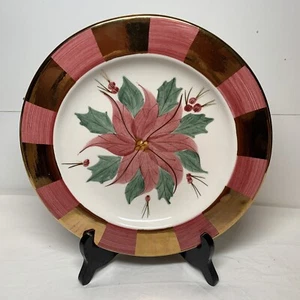 "Plato redondo para servir Laurie Gates Los Angeles Pottery Poinsettia 9,5""" - Imagen 1 de 5