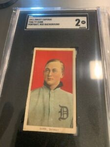 T206 Ty Cobb red portrait HOF SGC Graded 2 Sweet Caporal back, FREE SHIPPING