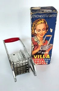 Vintage Villa potato chipper french fry slicer cutter red handle w/ box England - Picture 1 of 12