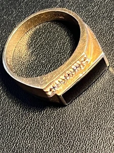 Vintage 10k Gold schwerer 6,06 Gramm Herren Ring Größe 10 Diadem Onyx #2 - Bild 1 von 4
