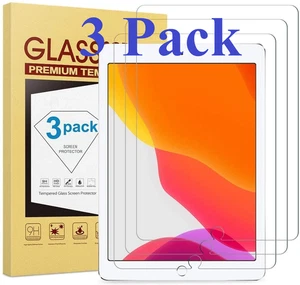 {3-Pack} Clear HD Tempered Glass Screen Protector For iPad 10.2 7th 8th 9th Gen - Picture 1 of 12