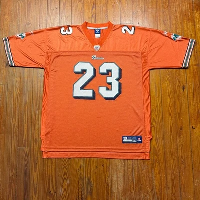 Miami Dolphins 球衣男式尺寸 2XL NFL 足球 Ronnie Brown 23 Reebok On Field — 第 1/4 张图片