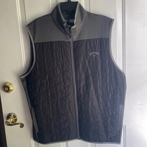Callaway Vest Men's Size XL Black & Gray Golf Quilted Jacket Performance Zip - Picture 1 of 8