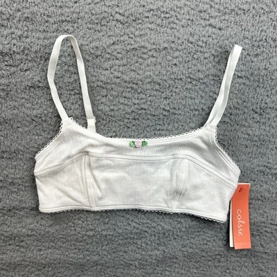 Colsie Womens SIze XS Pointelle Bralette White - Image 1 of 4