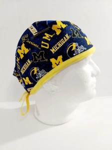 Michigan,Skull cap, Doo Rag, Scrub Cap, Surgical Hat, Chemo Hat - Picture 1 of 3