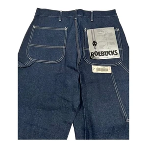 Vintage Sears Roebucks Herrenjeans 34 x 28 Zimmermann blau Arbeitskleidung Hammerschlaufe neu mit Etikett - Bild 1 von 12