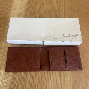 Vintage Aristocrat Fifth Avenue Brown Leather Wallet NEW with BOX - Picture 1 of 5