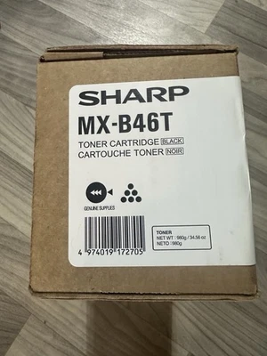 MX-B46T Black New Toner Cartridge Sharp Genuine Original Free Ship - Image 1 of 2