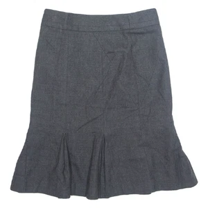 TED BAKER Ruffle Hem Womens Pencil Skirt Grey Knee Length UK 8 - Picture 1 of 6