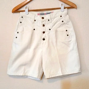 Vintage Zena white Jean shorts 80s 90s - Picture 1 of 4