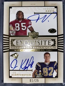 2006 Upper Deck Exquisite Vernon Davis/Klopfenstein Dual “On Card” Auto 1/25 - Picture 1 of 2