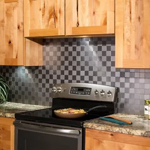 Aspect Peel and Stick Backsplash Square Matted Metal Tile - Picture 1 of 7