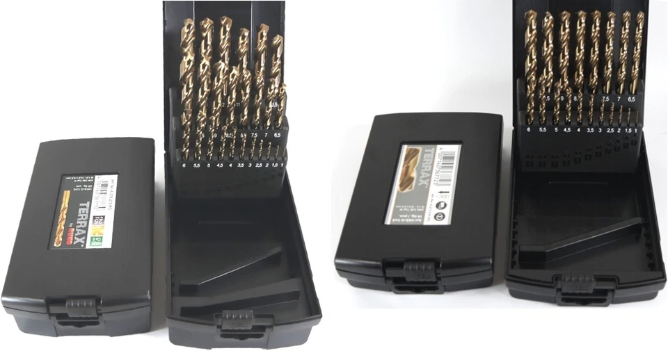 Ruko Terrax HSSE-Co5 Spiralbohrer Metallbohrer 19-tlg. oder 25-tlg. in Rosebox