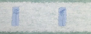3m 13,5cm Tapete BORDÜRE Struktur Vinyl ORIENTAL Grün Blau ATLAS - Bild 1 von 9