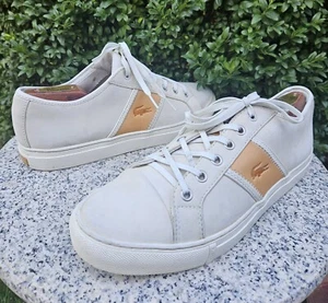 Lacoste Men's Cerberus 4 SRM White Leather Sneaker Size 9.5US , 42.5EU 8.5UK - Picture 1 of 16