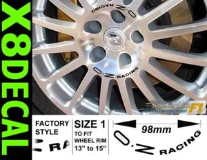Radnabe Aufkleber Sticker passend für OZ Racing 13"-16 Zoll Rad x8 verschiedene Farben - Bild 1 von 1