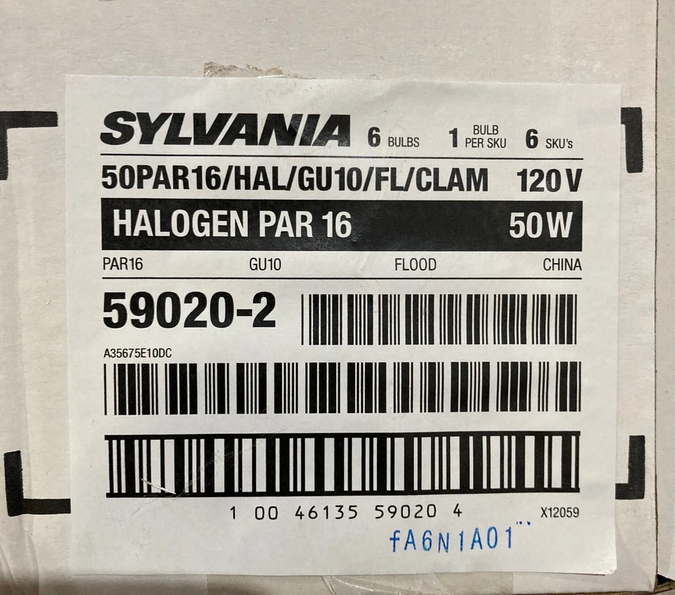 SYLVANIA 59020 50PAR16/HAL/GU10/FL40N 120V (6 PACK) - Image 1 of 1