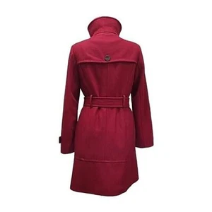 Kenneth Cole NY (Luxusmarke) Damenmantel mit rotem Wollgürtel gefüttert 10 wunderschön! - Bild 1 von 16