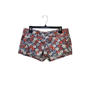 Hollister Vintage y2k Floral Shorts Size 7 Low Rise Red White Blue - Picture 1 of 7