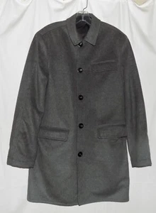 DKNY Reversible Gray Boiled Wool Single-Breasted Trench & Black Raincoat 36/S - Picture 1 of 12