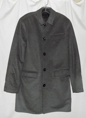 DKNY Reversible Gray Boiled Wool Single-Breasted Trench & Black Raincoat 36/S - Image 1 of 4