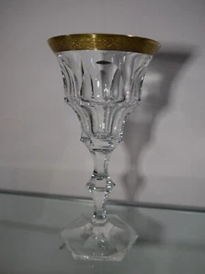 Weinglas MOSER Karlsbad Rarität Serie Diplomat Form 1940 Goldrand Kristallglas - Picture 1 of 9