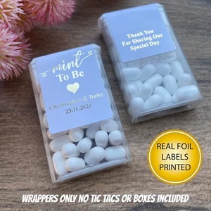 Personalised Wedding Favours Mint To Be Real Gold Silver Foil Tic Tac Labels - Picture 1 of 3