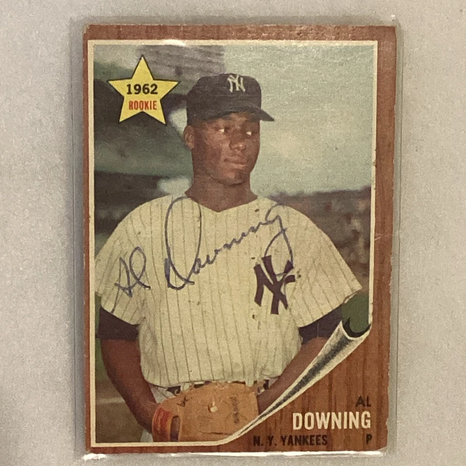 1962 Topps #219 Al Downing New York Yankees Autographed Baseball Rookie Card - Image 1 of 4