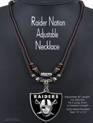 LARGE RAIDER NATION 32" ADJUSTABLE 2-LAYER NECKLACE - NFL FOOTBALL - FREE SHIP' Cover