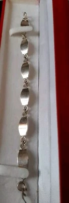 Solido  Argento !!! Bracciale a  Losanghe  Vintage Produzione Italia Vi - Immagine 1 di 4