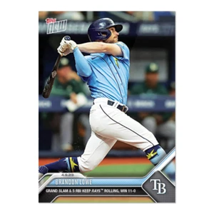 Brandon Lowe - 2023 MLB TOPPS NOW Card 80 - Grand slam and 5 RBI Rays Rolling - Picture 1 of 2