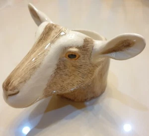Goat Head Figurine Vase Pot Ceramic Succulent Egg Cup Animal Flower Home Décor - Picture 1 of 12
