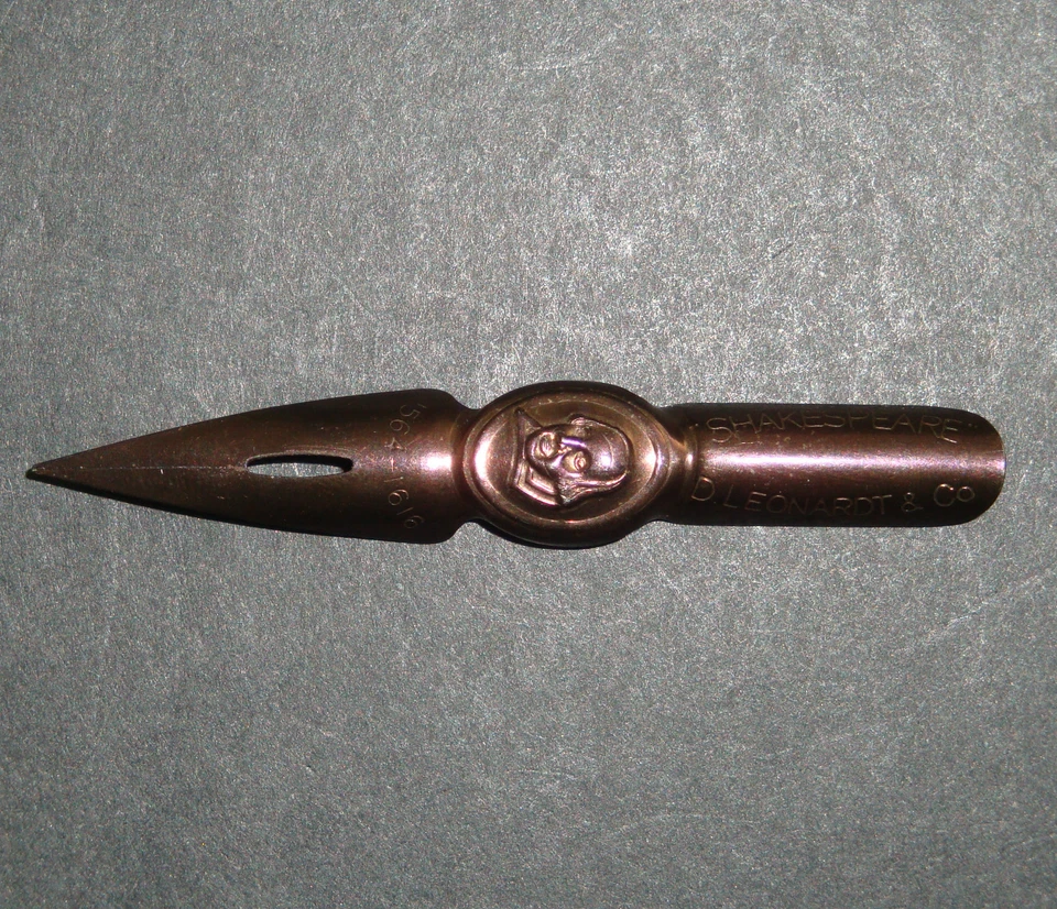 PLUME LEONARDT CO'S ESTAMPEE PORTRAIT SHAKESPEARE PEN NIBS PENNA PLUMA FEDER BR