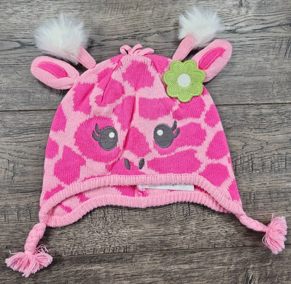 Baby Girl Clothes Gymboree 0-12 Month Lovable Giraffe Knit Hat - Image 1 of 2
