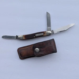 Vintage Old Timer Schrade USA 858 Lumberjack Stockman Pocket Knife w/ Sheath - Picture 1 of 14