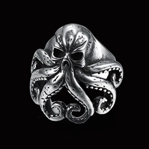 Domineering Gothic Octopus Ring Stainless Steel Men's Biker Jewelry Punk Ring - Picture 1 of 3