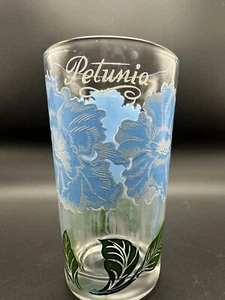 Vintage Boscul Peanut Butter Glass 5" Blue and White Petunia Flower 1950s - Picture 1 of 10
