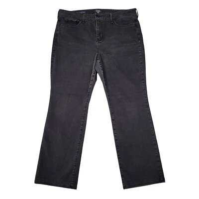 Jeans NYDJ para mujer 16 36x28 Marilyn recto tiro alto negro elástico denim Foto 1 de 4
