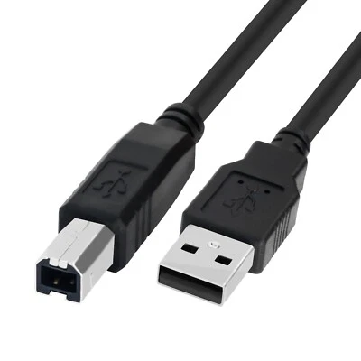 5m Druckerkabel USB Kabel A/B Anschlußkabel A Stecker  B Stecker Drucker schwarz - Bild 1 von 4