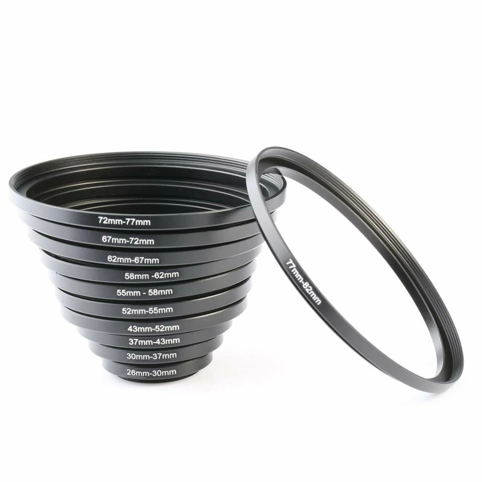 K&F Concept 11Pcs Metal Stepping Rings Step Up Ring Set fr Canon Nikon DSLR Lens - Image 1 of 4