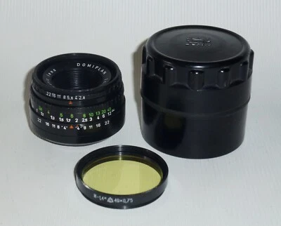 Domiplan 2.8/50 Automatic Lens M42 Mount Type SLR+Yellow Filter - Image 1 of 4