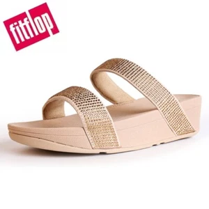 Zapatillas de verano de cuero Fitflop para mujer sandalias de diamantes rotos zapatos de playa para mulas - Imagen 1 de 23